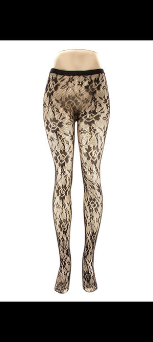 Rose print Fishnets